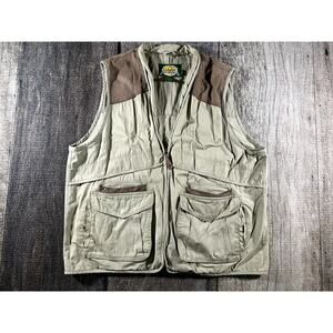Cabela's Khaki Hunting Vest XL Padded Shoulder Game Pocket Outdoor Shooting